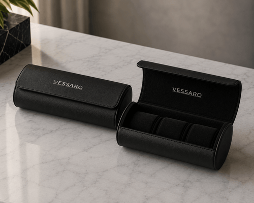 3 PIECE WATCH TRAVEL CASE SET (BLACK) - Luxury Accessory | Vessaro