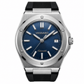 VALTOR BLUE RUBBER SILVER - Luxury | Vessaro