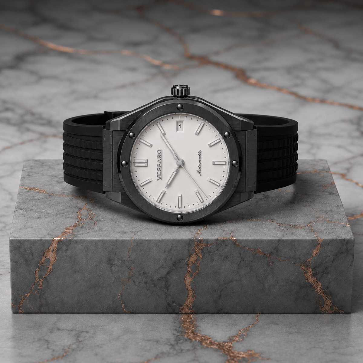 VALTOR WHITE RUBBER BLACK - Luxury | Vessaro