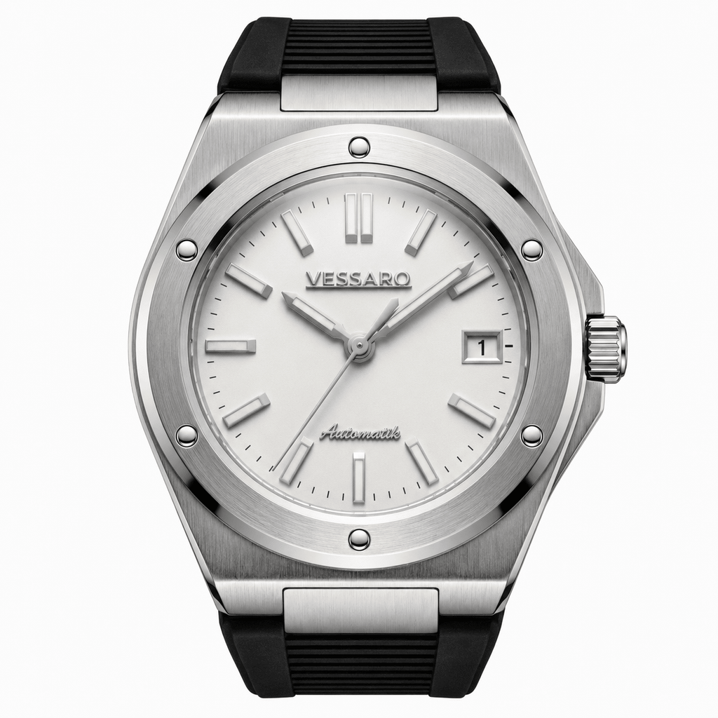 VALTOR WHITE RUBBER SILVER - Luxury | Vessaro