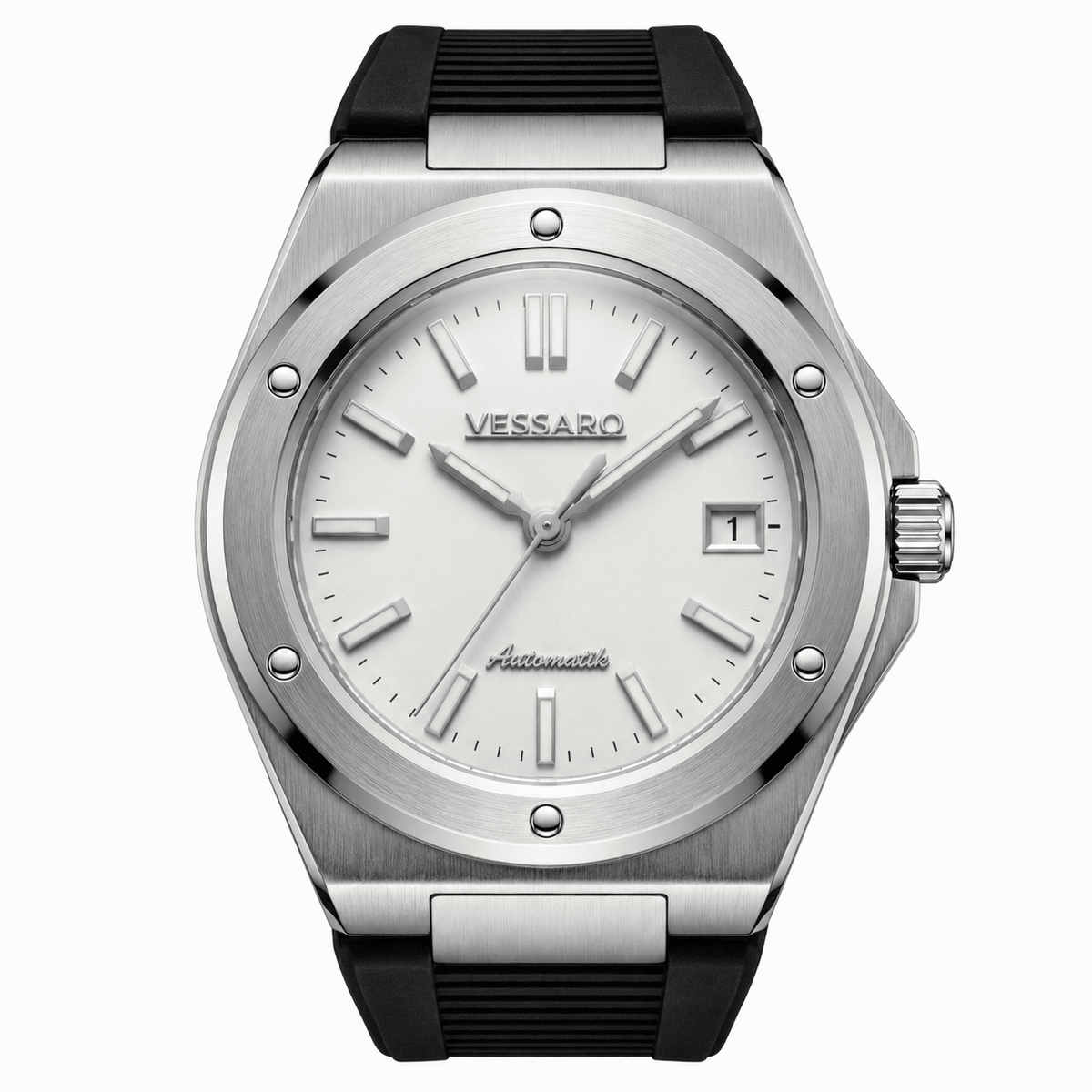 VALTOR WHITE RUBBER SILVER - Luxury | Vessaro